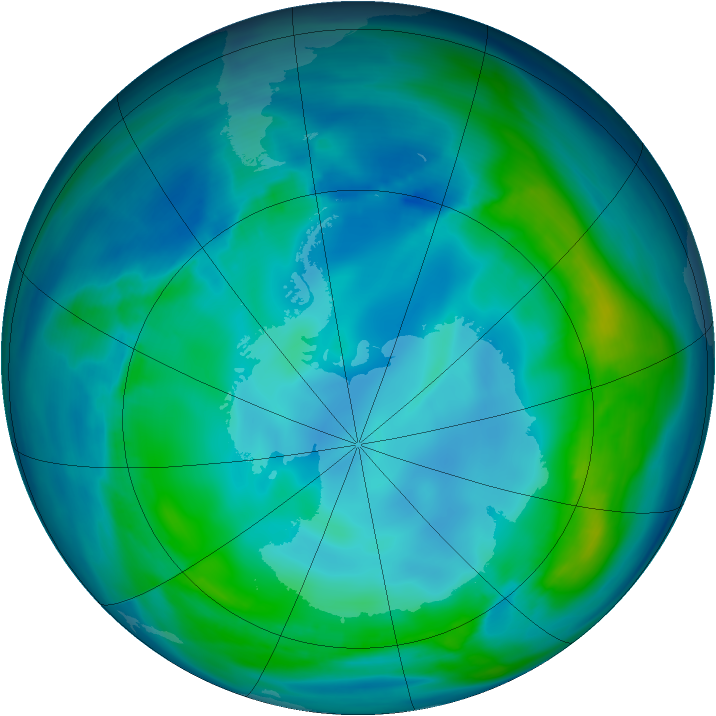 Antarctic ozone map for 10 May 2007